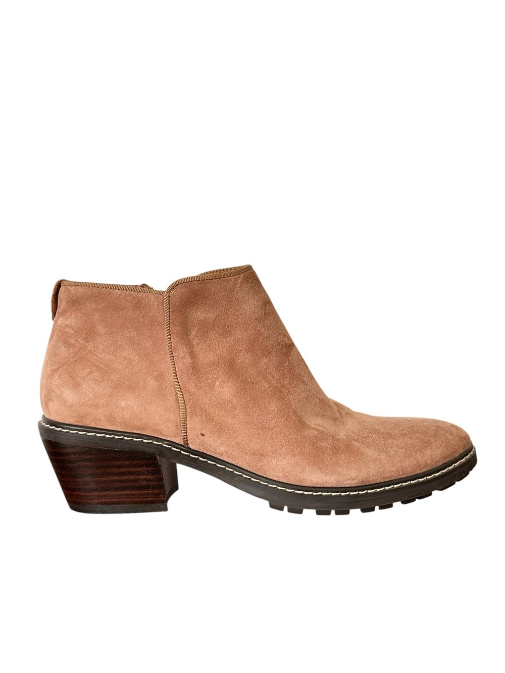 Sam Edelman Women's Pryce Ankle Booties Tan Soft Suede Waterproof Leather Size 8